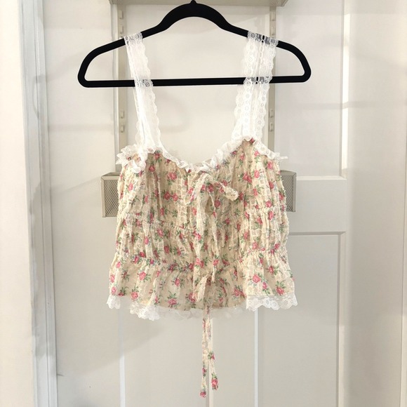 For Love And Lemons Tops - NWT For Love & Lemons Medium Amelia Floral Lace Tank Top Women's Cottagecore